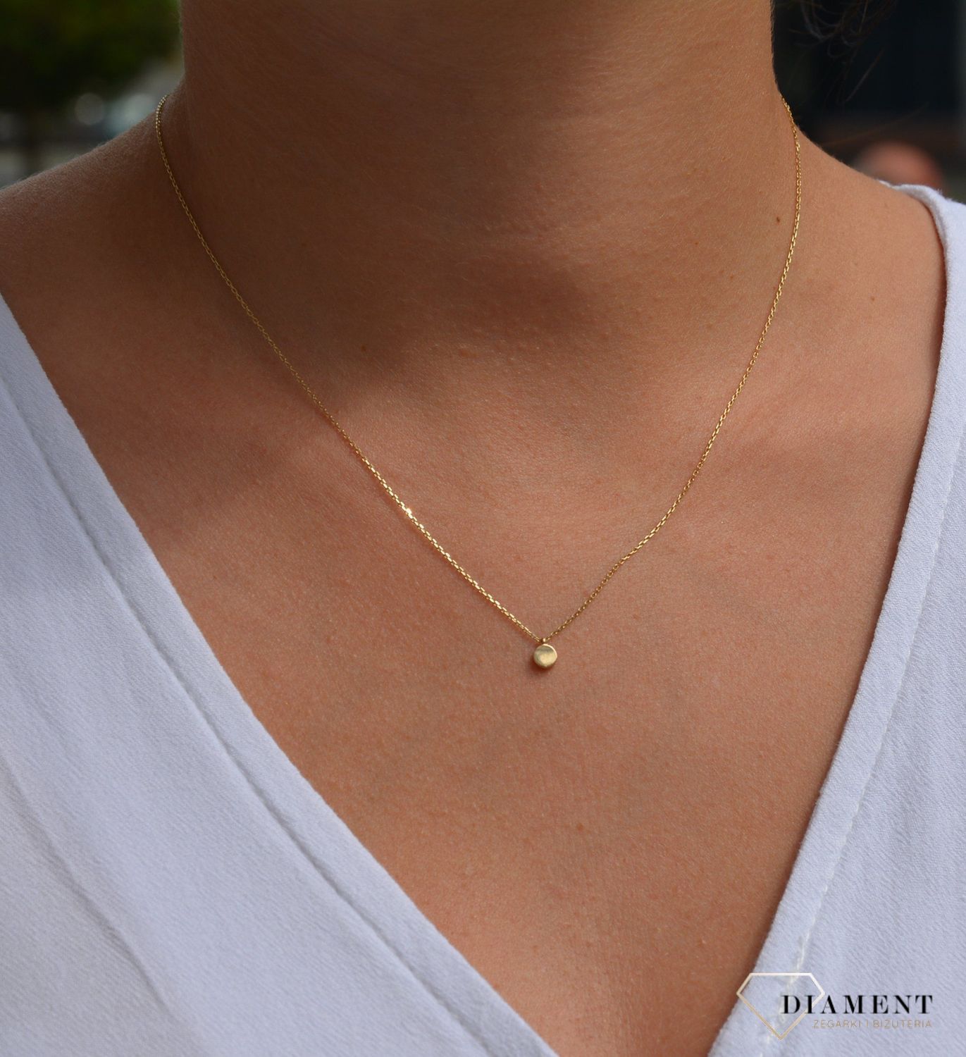 Złoty naszyjnik celebrytka 585 'małe kółeczko'.jpg